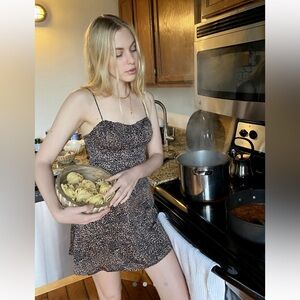 uo brown and black mini dress